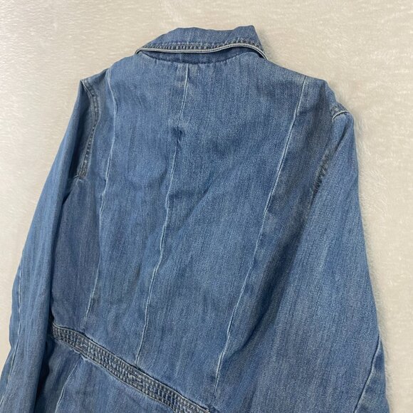 EDDIE BAUER WOMEN'S SIZE MEDIUM BUTTON UP JEAN DENIM JACKET - Picture 8 of 11
